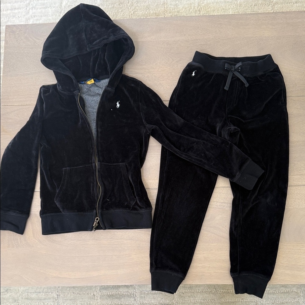 Kids Black Ralph Lauren Tracksuit